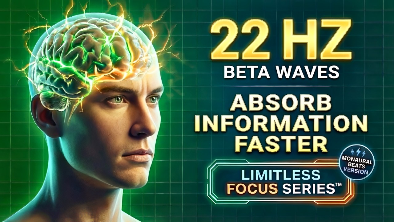 22 Hz Beta Waves Monaural Beats | Absorb Information Faster | Limitless Focus Series™