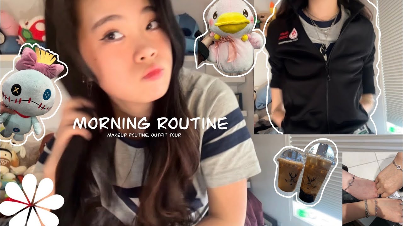 SPEND THE MORNING WITH ME🌅 | Makeup routine, OOTD, hanging out with friends 🎧
