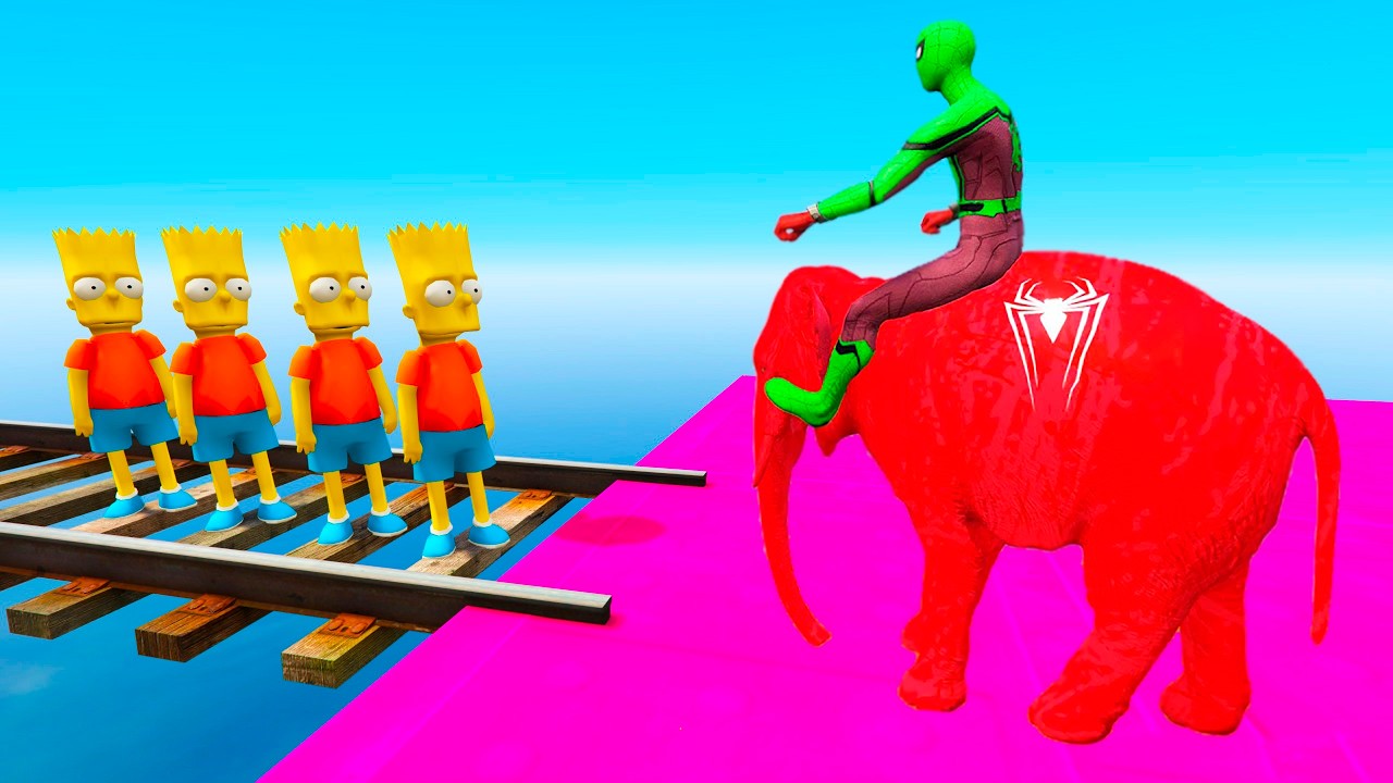 GTA 5 | Crazy Ragdoll - Spiderman On Rainbow Bridge With Minions (Funny Fails Compilations) 1