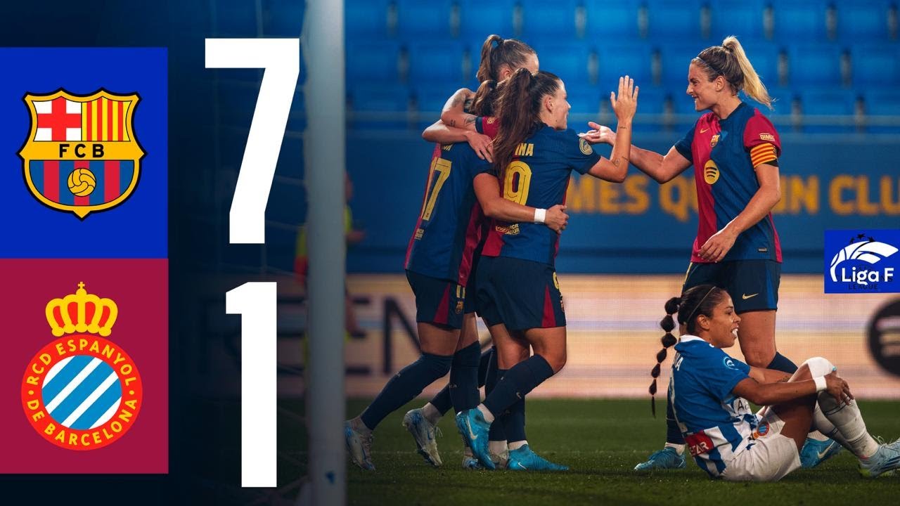 LIGA F | FC BARCELONA 7 vs 1 RCD ESPANYOL 🔵🔴