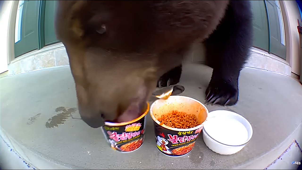 Animal Reacting to Spicy Noodles on Ring Cam | Funny CCTV Compilation