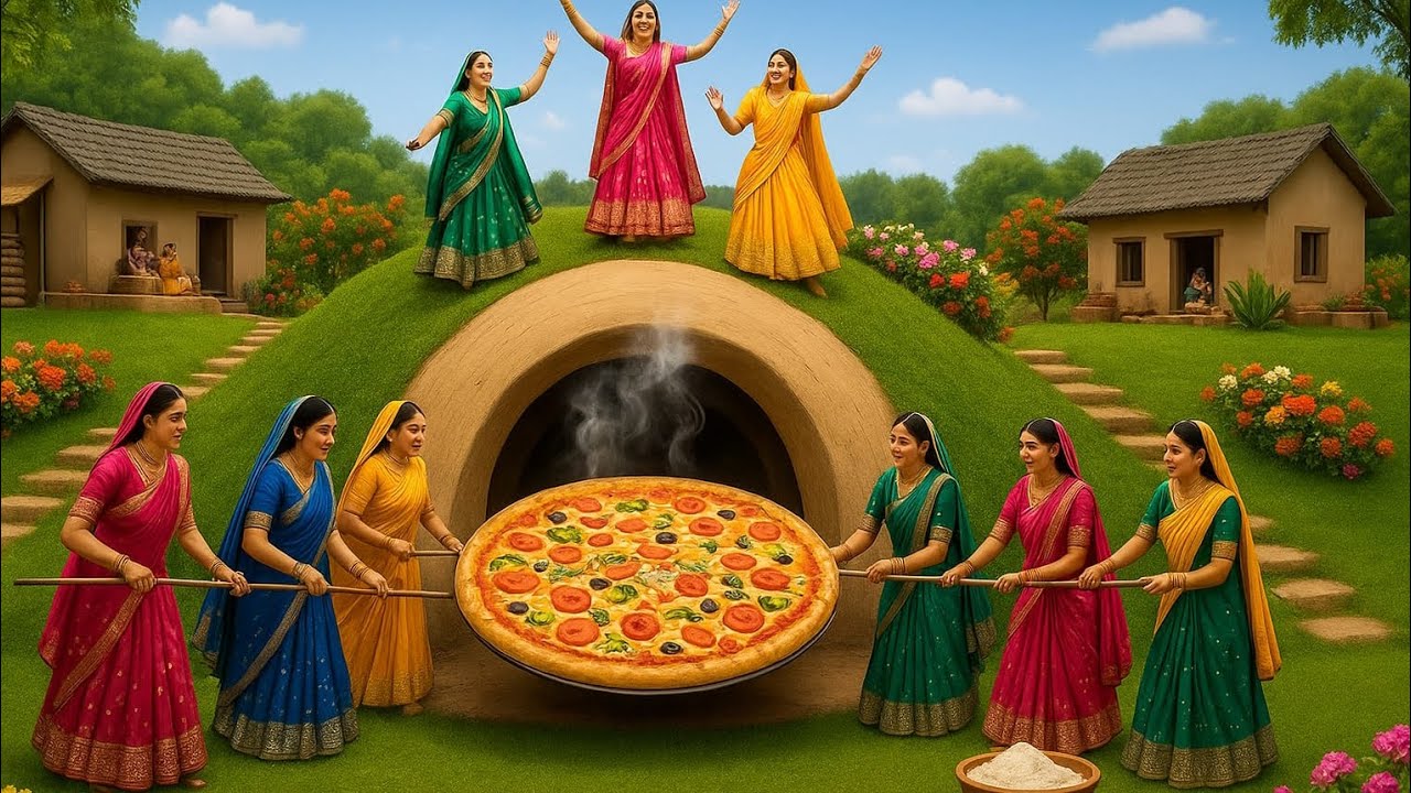 “Punjabi Style Pizza | Desi Village Pizza Recipe with Pure Desi Flavor 🍕🔥”