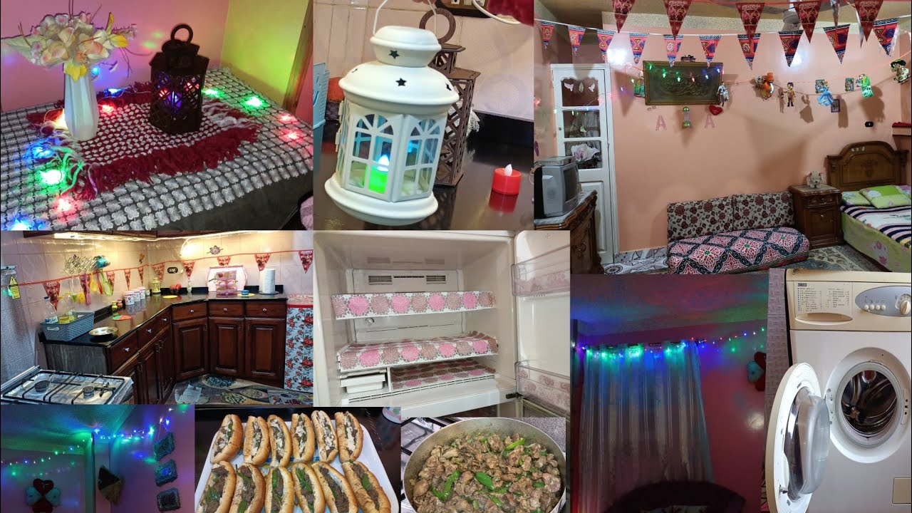 رمضان كريم فتاح يا عليم تنضيف دورة الخل للغسالة وعلقنا زينة رمضان وغداء كبد وقوانص روتين السعادة ❤️