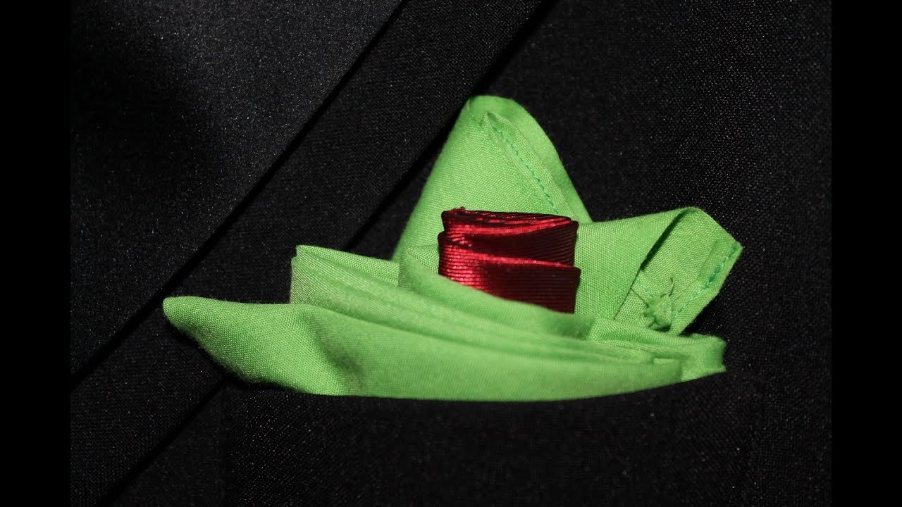 How to Fold a Pocket Square Rose Fold with two Pocket Squares