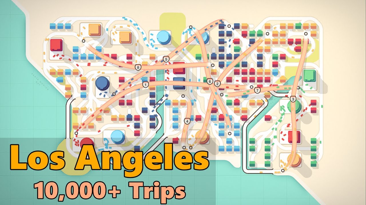 Mini Motorways - Los Angeles Tips & Tricks (10,000+ Trips)
