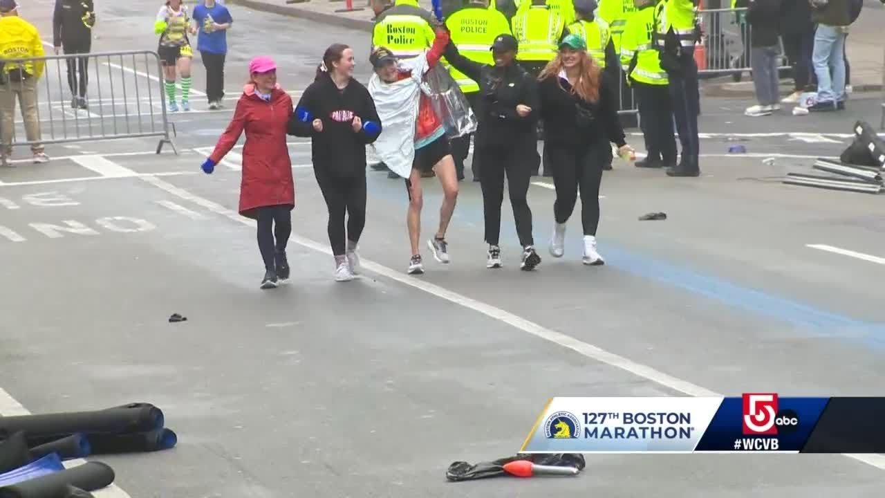The emotional reactions at the Boston Marathon finish line