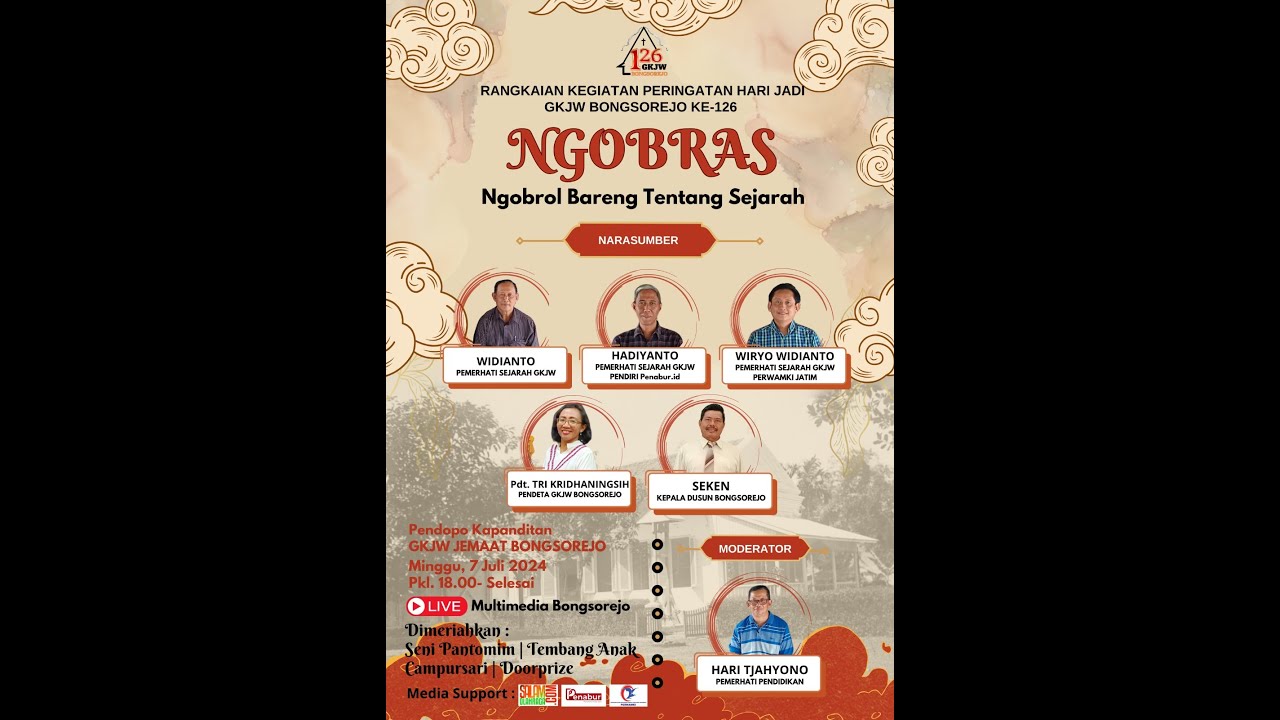 NGOBRAS  ( NGOBROL SEJARAH )  GKJW BONGSOREJO