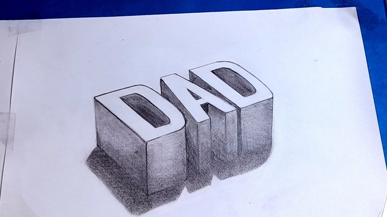 #3ddraw #drawing #3dsketch How to draw 3d letters DAD