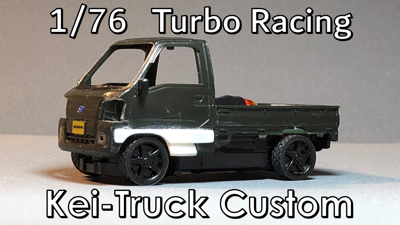 1/76 scale RC car TURBO RACING Kei-Truck Custom　ターボレーシングに軽トラボディを載せてみた！