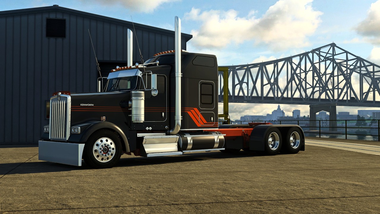American Truck Simulator Custom W900L Hauling Heavy Generator Set