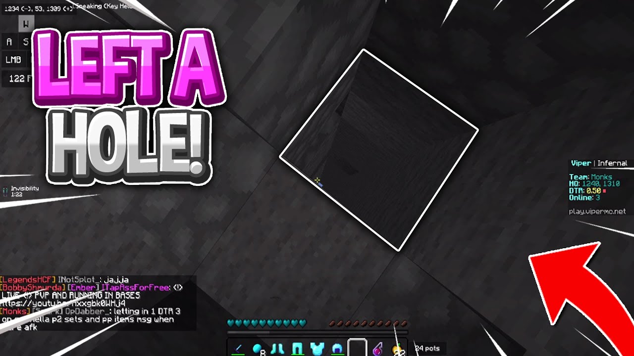 THEY LEFT A HOLE IN THEIR BASE ON 1 DTR | Minecraft HCF