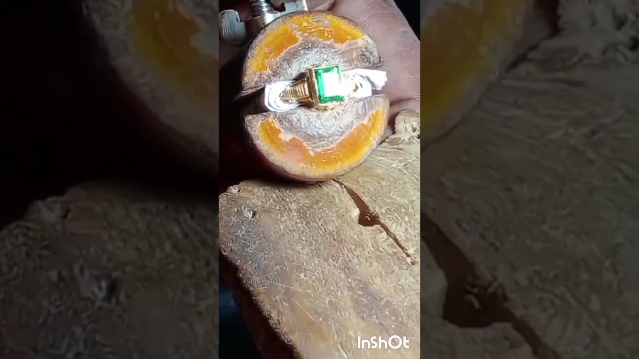 Lab created Emerald green stone fitting, 