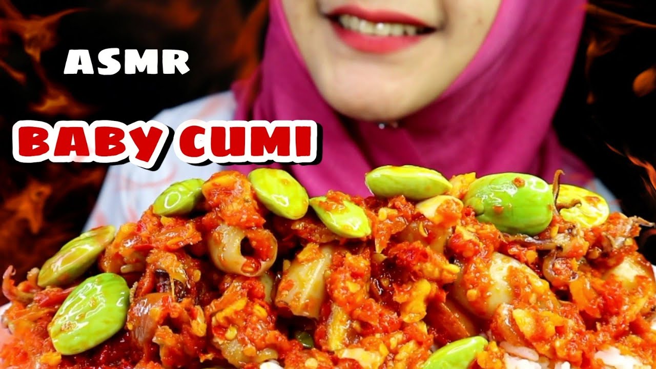 ASMR MUKBANG SAMBEL BABY CUMI PETE MERCON || ASMR MUKBANG INDONESIA