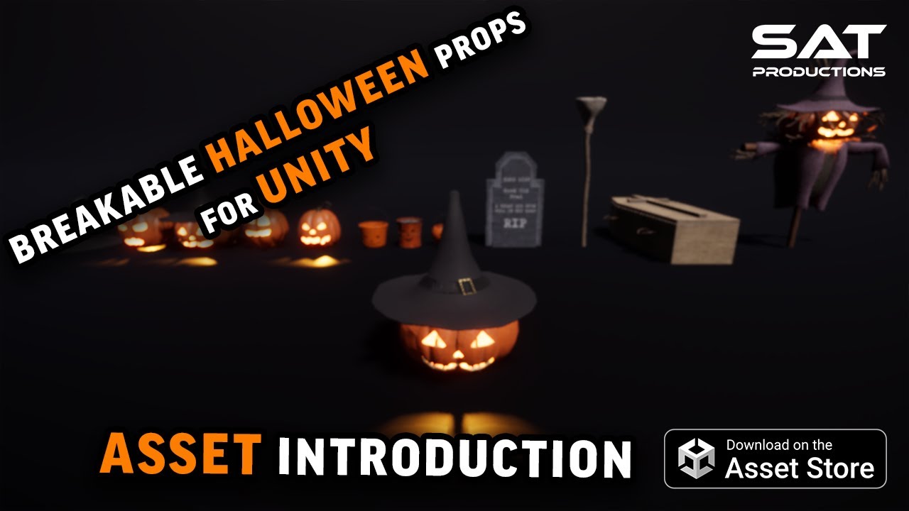 Breakable Halloween Props Unity Asset Introduction. #unity3d #gamedev