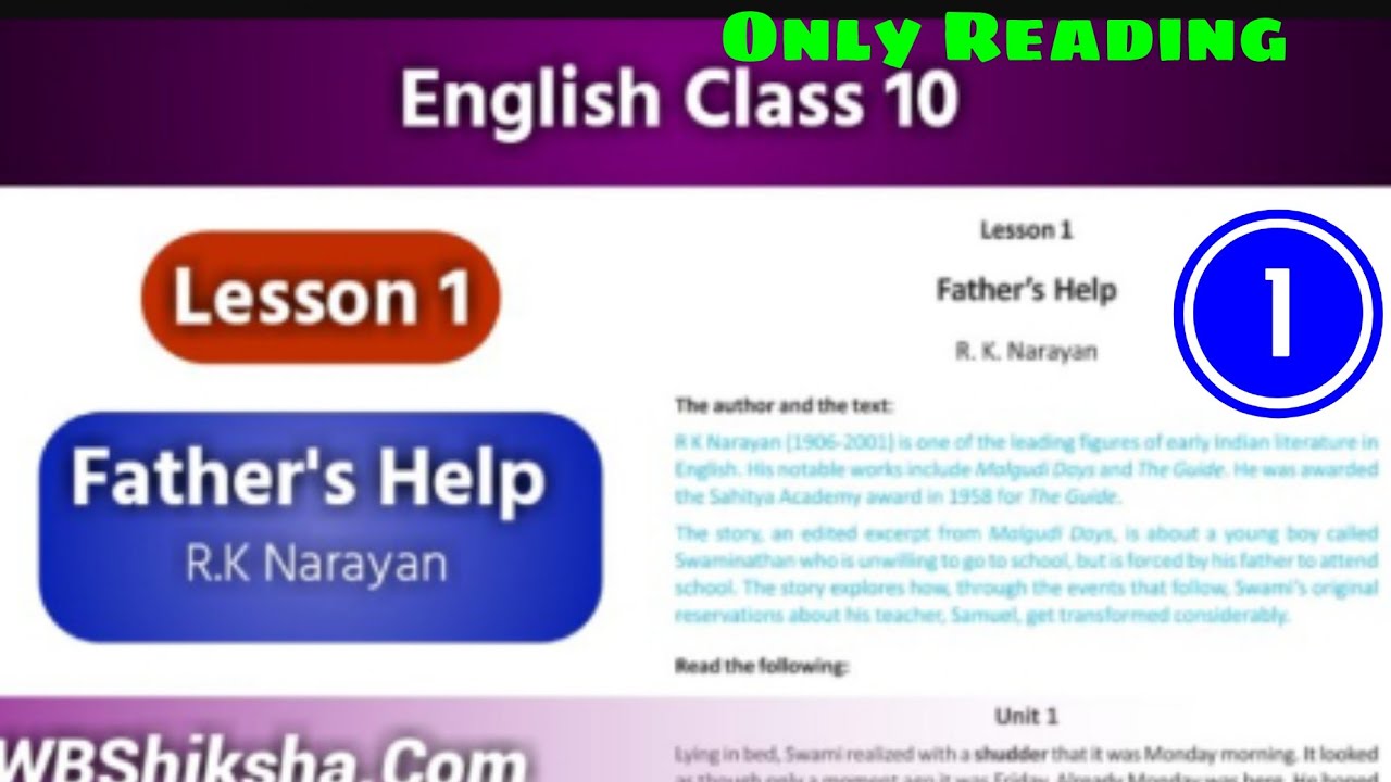 # English.Class ten .Lesson 1.Only reading #