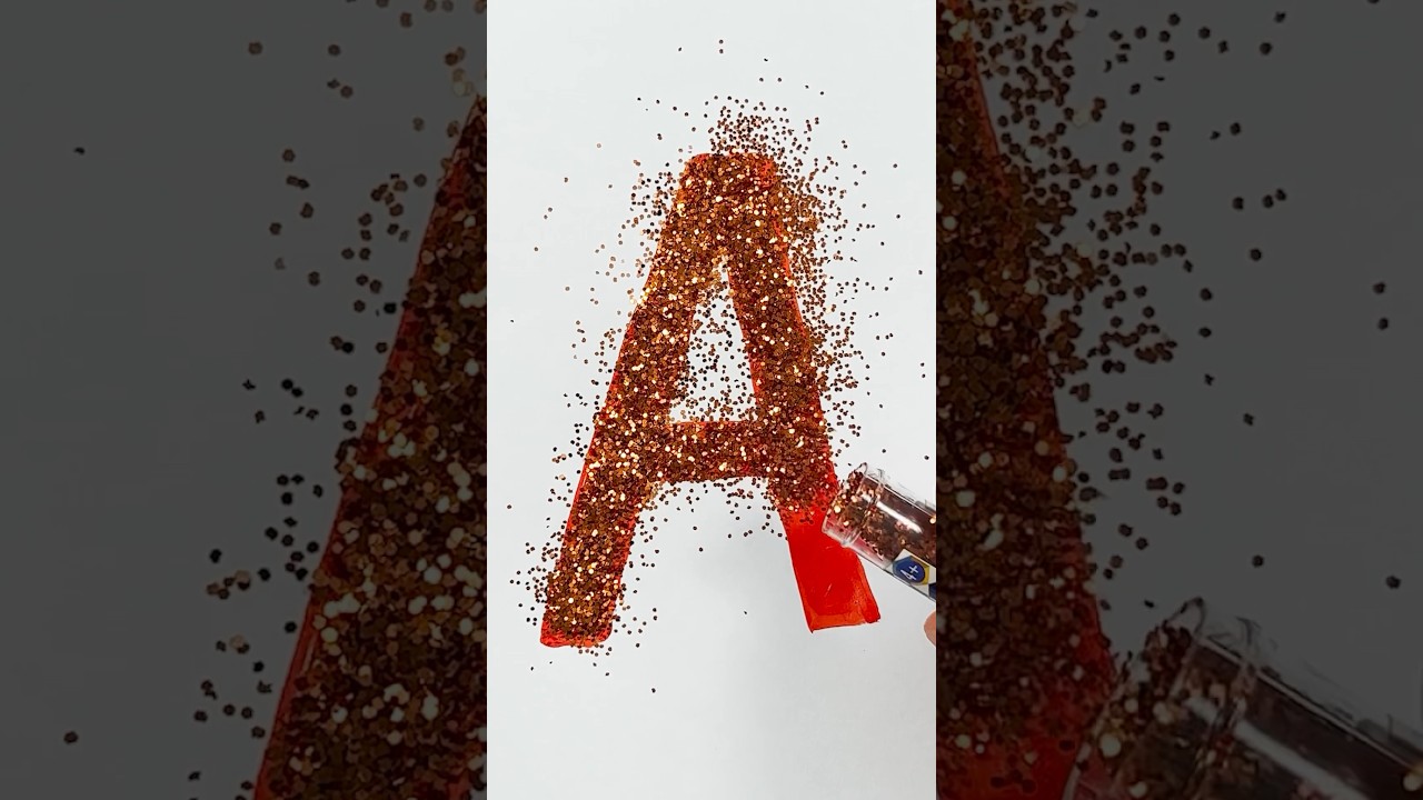 Glitter Letter A Acrylic Painting for Kids! ABC Song! #shortsvideo #painting #art #shorts