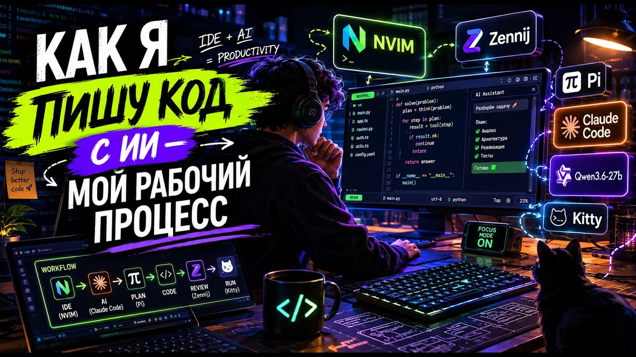 Как я пишу код с ИИ &mdash; мой рабочий процесс. Как я навёл порядок в терминале после 20 открытых окон