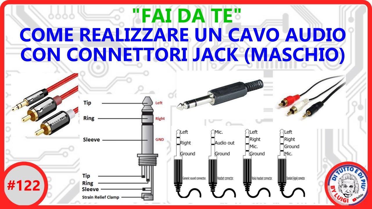 #122 - Come realizzare un cavo audio con connettori Jack (maschio).