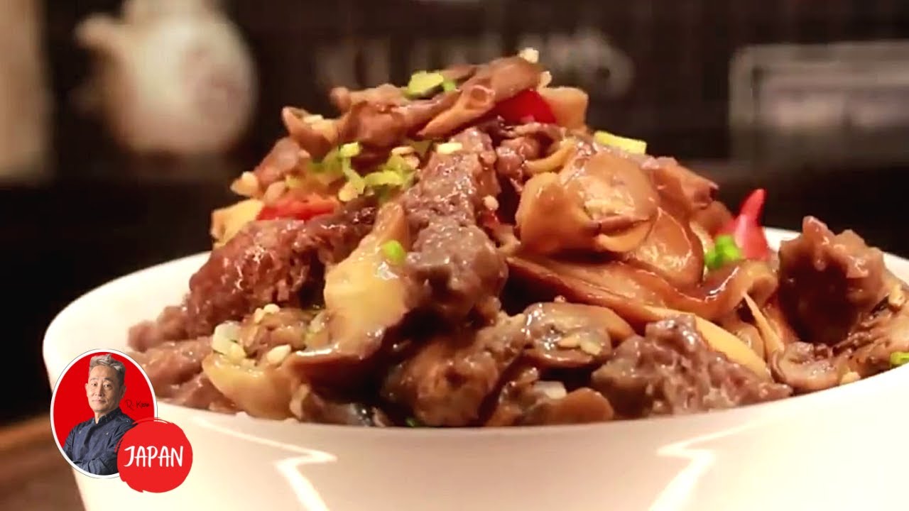 Domburi de carne com legumes refei&ccedil;&atilde;o completa