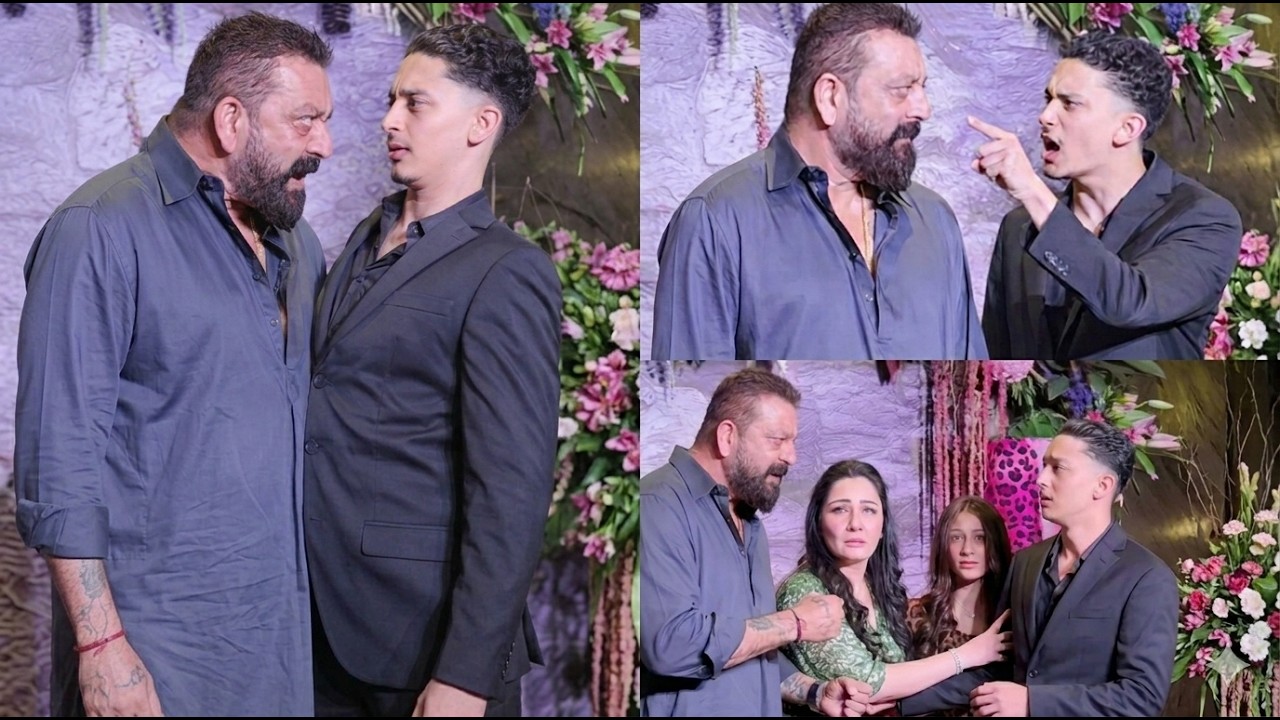 Sanjay Dutt Scolding his Son with His Wife Daughter at Mishka Kamboj Birthday Party