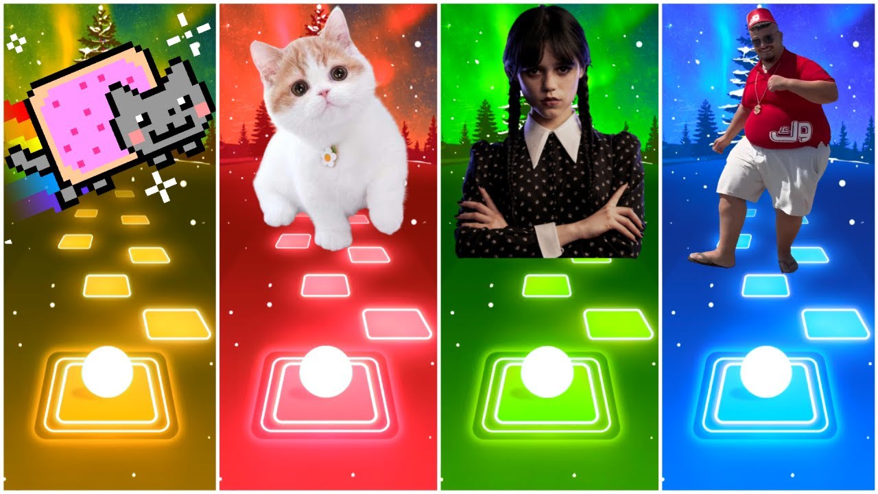 NYAN CAT VS WAKA WAKA CAT VS WEDENSDAY VS SKIBIDI DOP YES YES YES TILES HOP EDM RUSH
