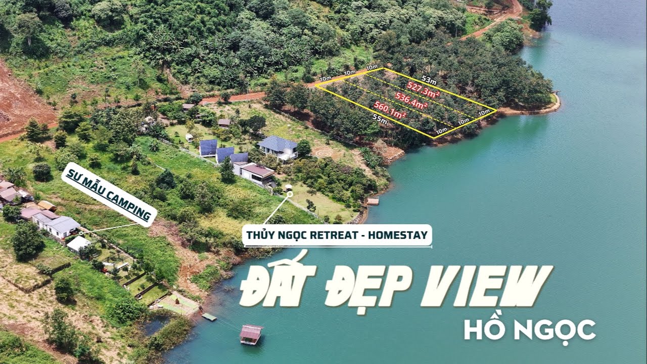 Đất view Hồ Ngọc Lộc Tân, Bảo Lộc, Lâm Đồng, 3 mảnh liền kề giáp hồ gần Homestay, Sư Mẫu Camping