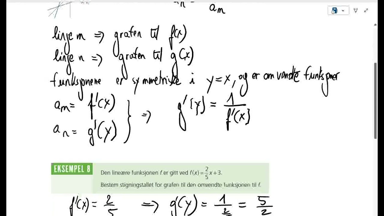 Matematikk R1   5C Den deriverte av omvendte funksjoner