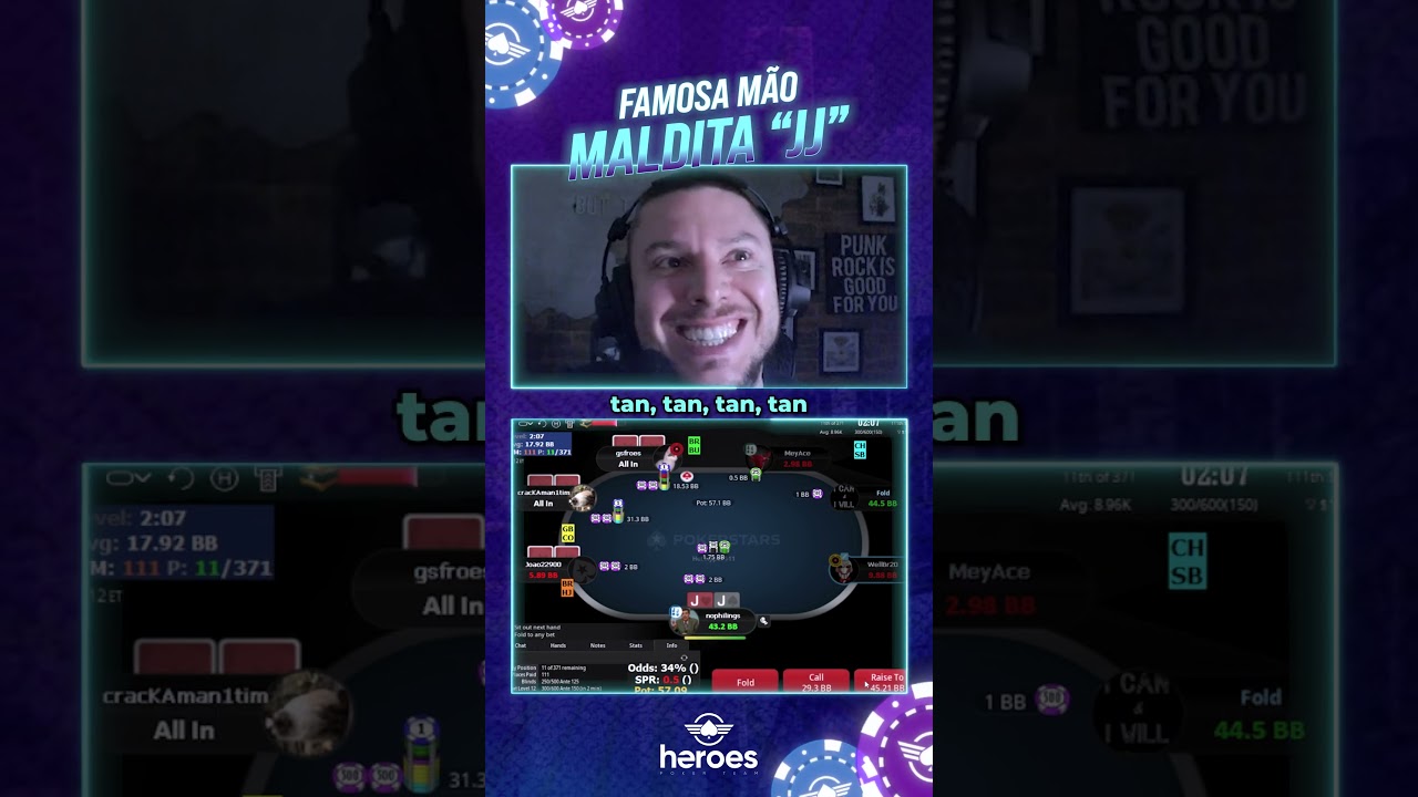 JJ seria a m&atilde;o mais azarada do poker? - Felipe Phil #poker #pokeronline #pokerplayer