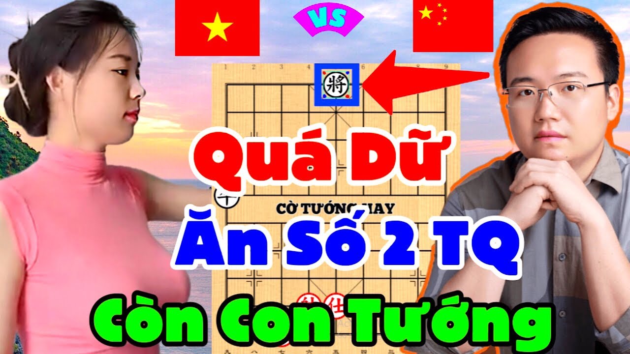 Khai xuân 2024. Mỹ nữ Việt ăn số 2 TQ chỉ còn con tướng. Cờ Tướng Hay