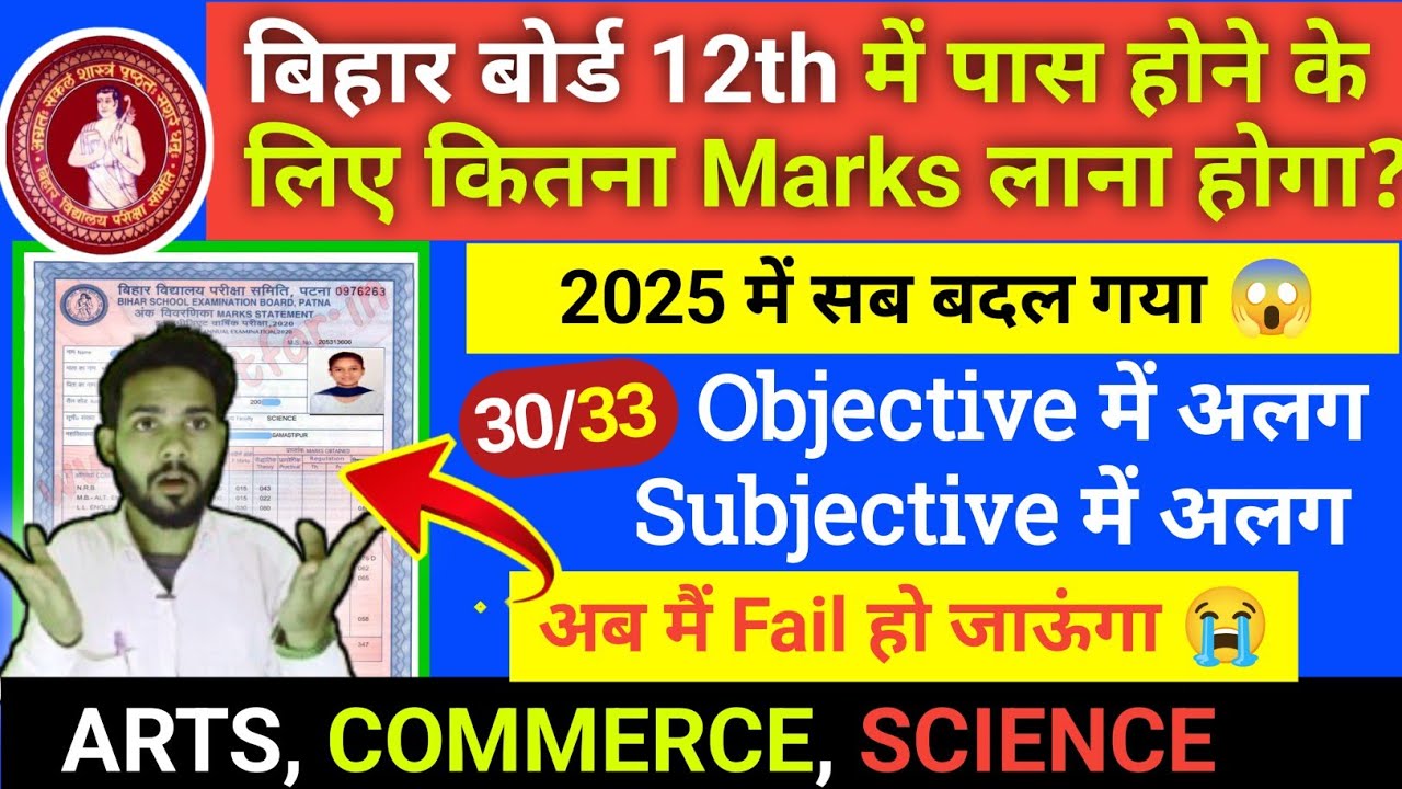 class 12th passing marks 2023।bihar board 12th passing marks 2023।12th passing marks 2023। BSEB।