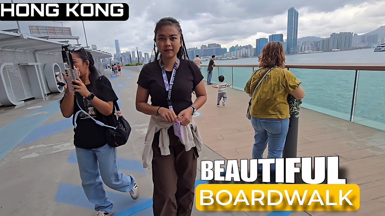 📍Hong Kong Beautiful Boardwalk - Harbourfront Central #walkthrough #hongkong 