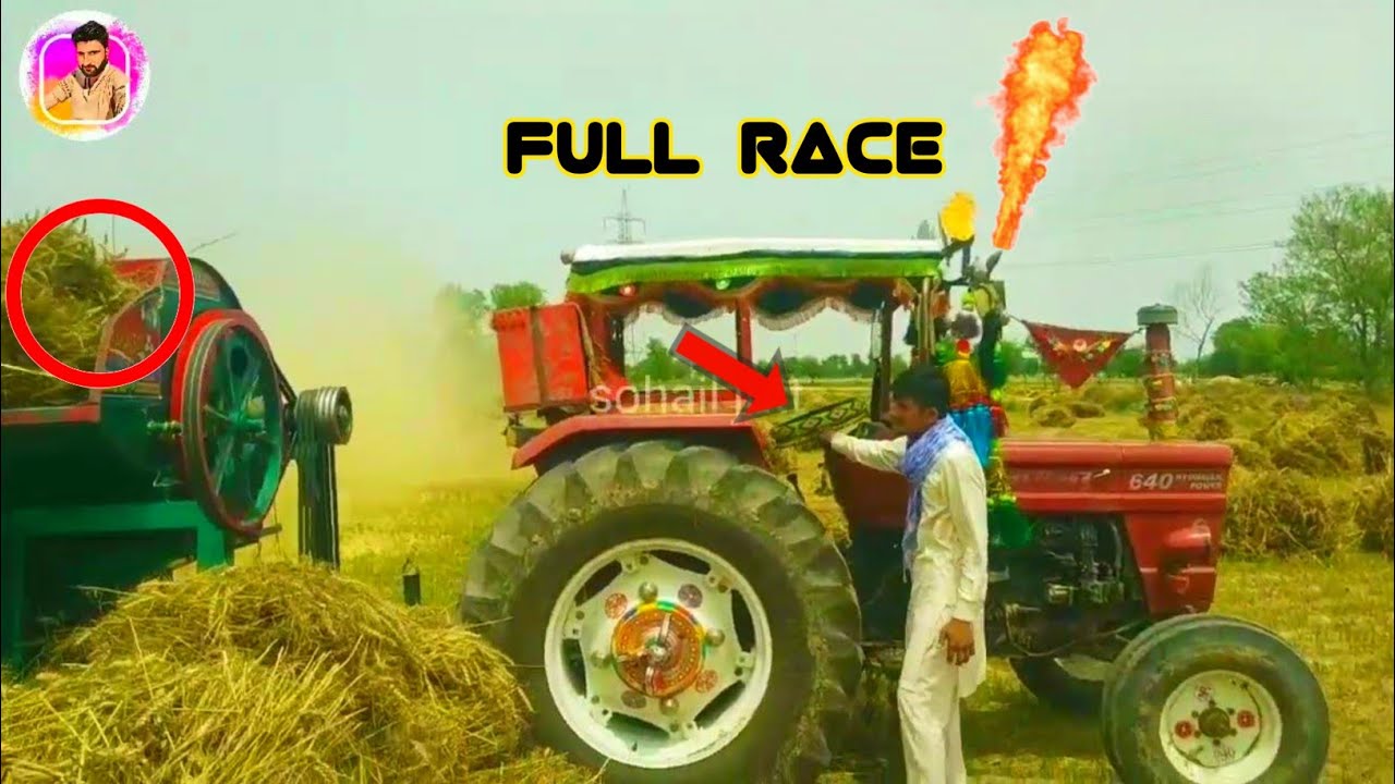 Fiat 640 Full Race Performance || aj tractor ne dil khush kr dia 128 cutter thresher |