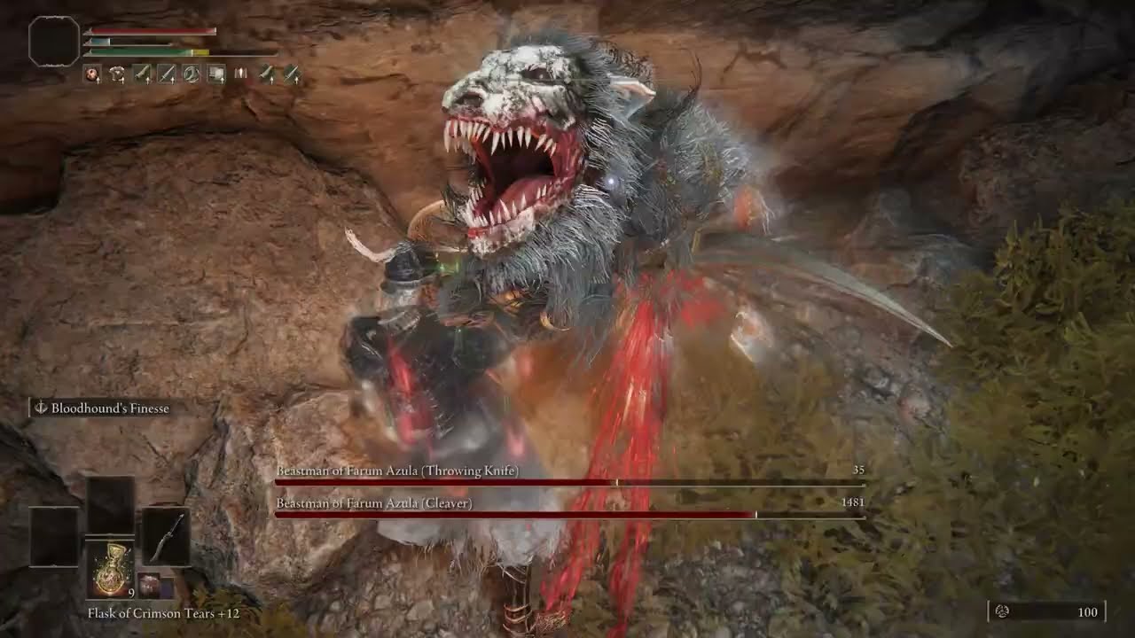 Elden Ring RL1WL0 Beastman of Farum Azula duo with +0 Bloodhound Fang