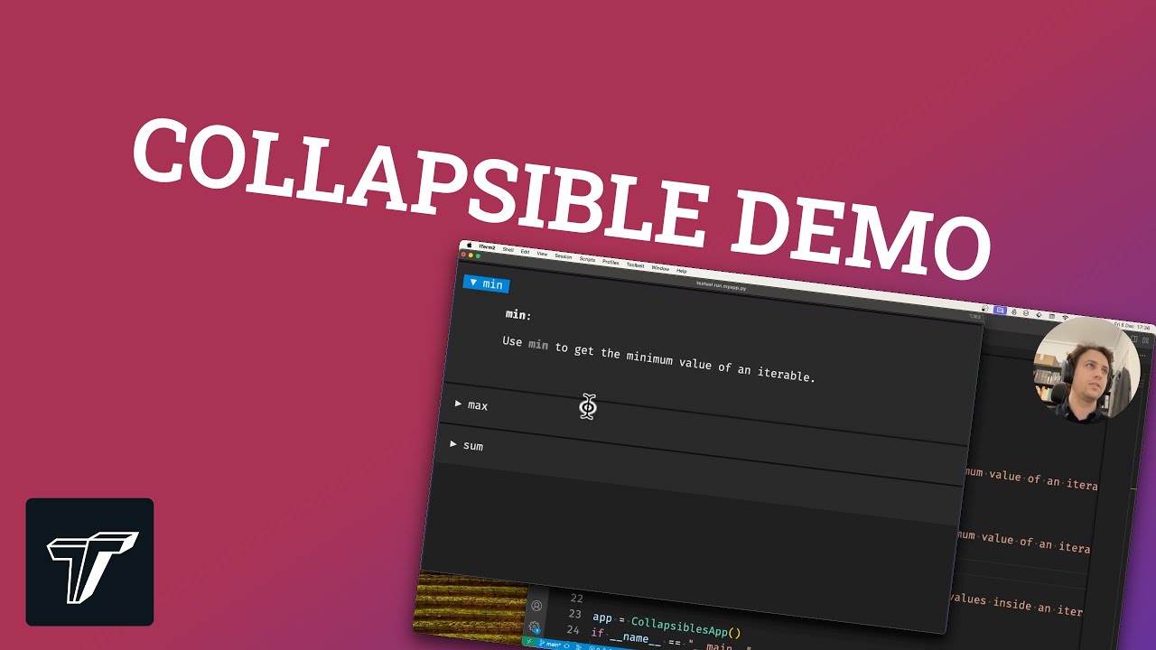 Demo of the Collapsible widget in Textual