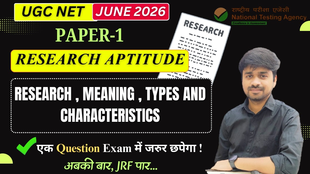 UGC NET JUNE 2026 | Research Aptitude | RESEARCH ,TYPES AND CHARACTERISTICS | #ugcnethistory #ugcnet