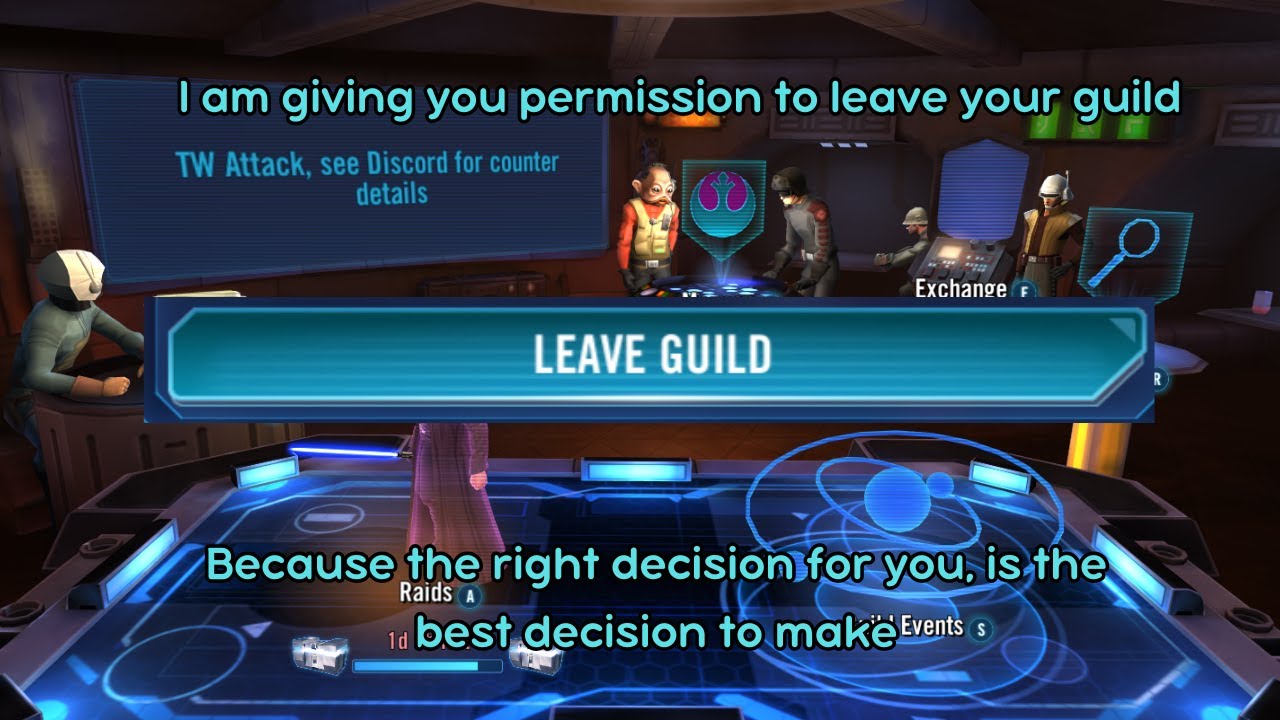 I'm Giving You Permission To Leave Your Guild And Finding Enjoyment in SWGOH Again