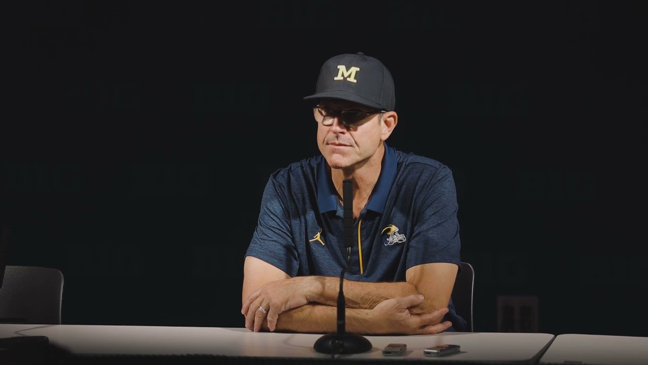 Jim Harbaugh reacts to Michigan's loss to Michigan State