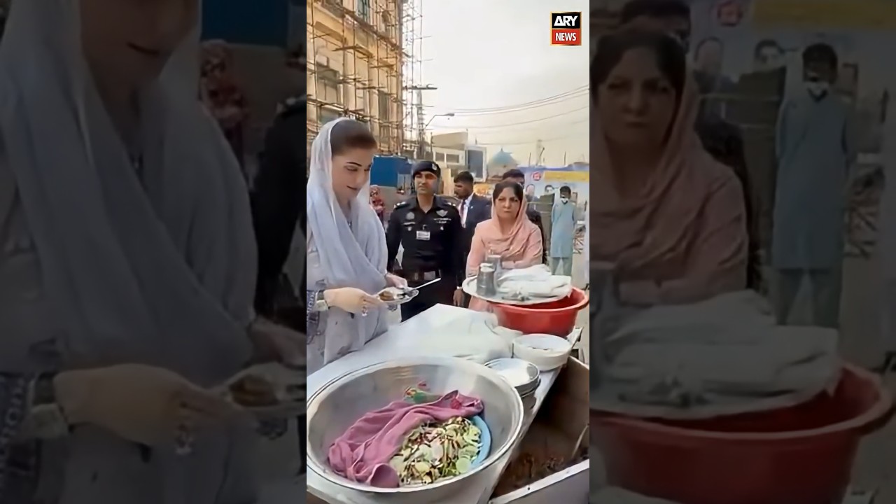 Punjab CM Maryam Nawaz Enjoys Street Food at Local Stall #maryamnawaz #punjab #lahore #shorts