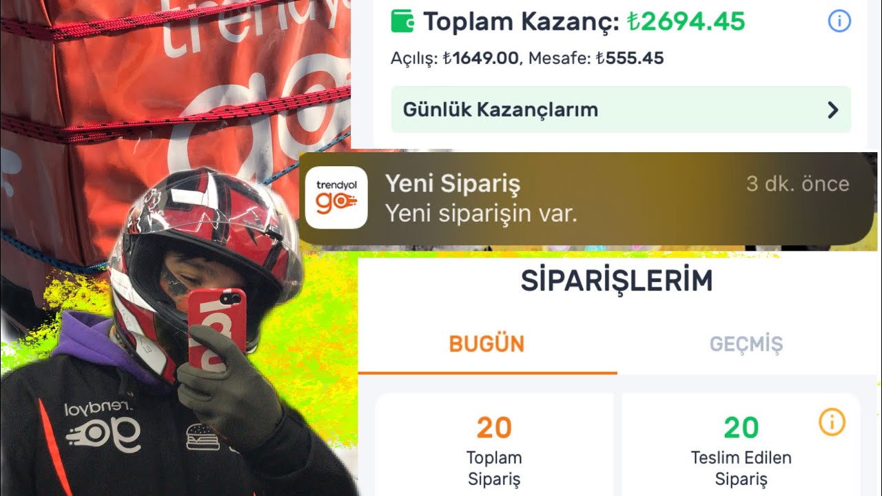 TRENDYOL GO İLK İŞ GÜNÜM / KAÇ PAKET ATTIM  / KAÇ PARA KAZANDIM / YENİ ZAMLAR #kurye #motovlog