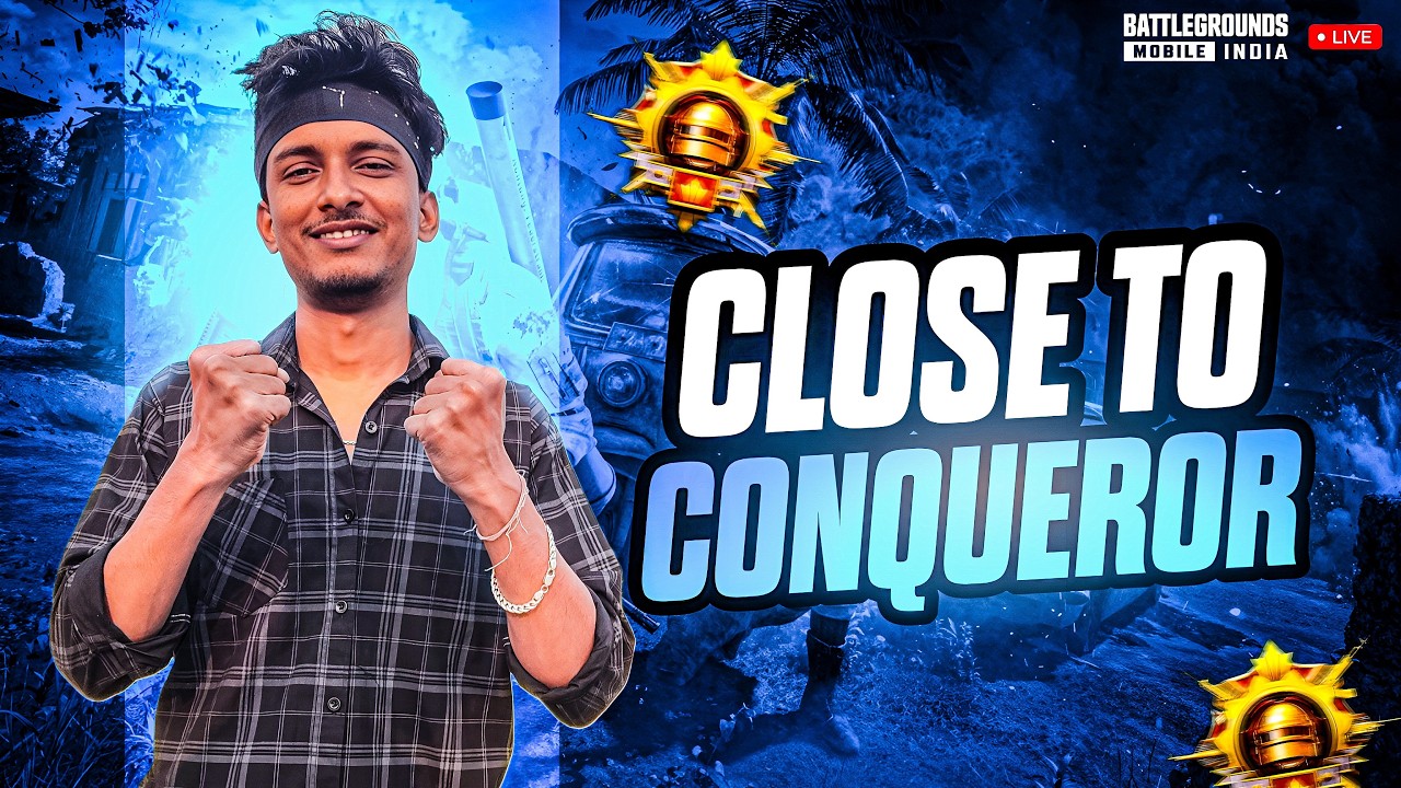 CONQUEROR RANK PUSH RUSH GAMEPLAY SQUAD IS LIVE🔴 #bgmilive #shortfeed #shorts #shortlivestream