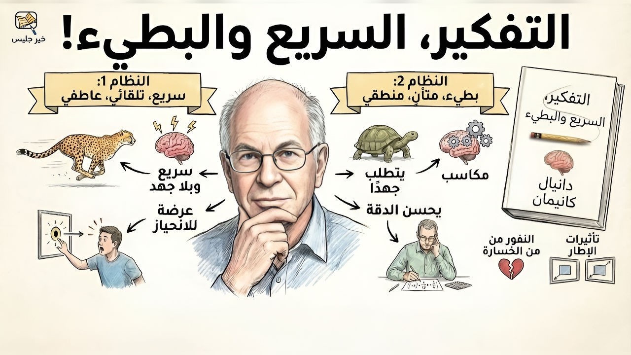 كيف يخدعك عقلك دون أن تشعر؟ | ملخص كتاب التفكير، السريع والبطيء  بقلم دانيال كانيمان