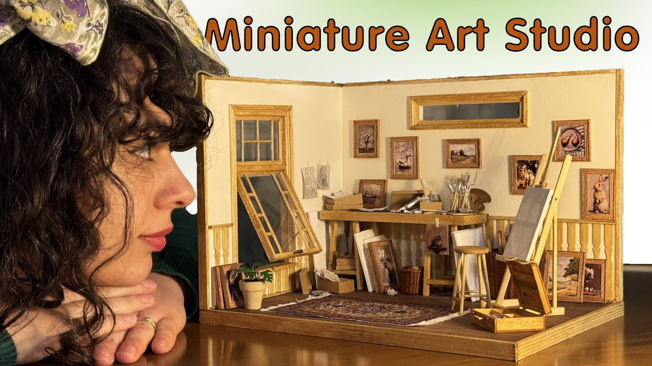 Mini Art Studio Build – The Most Satisfying Miniature Yet | Dream Studio in Miniature ✨ 1:10 Scale