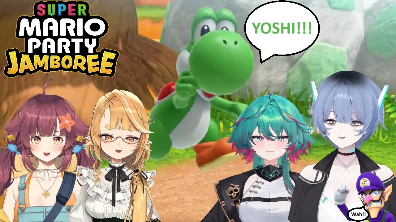 [Glitch Stars Clips] Hiyori, Kanna, Amaya And Limina Race To Become Mario Party Buddies With Yoshi!!