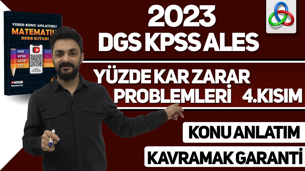 YÜZDE KAR ZARAR PROBLEMLERİ 4. ADIM (2023 DGS KPSS ALES YKS MSÜ MATEMATİK) #YKS #DGS