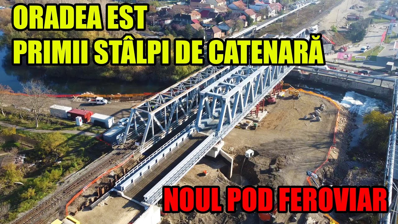 Primii stâlpi de catenară-Oradea Est-Pod feroviar aproape gata-15.11.2025 💖🚧🚂🚦🚩