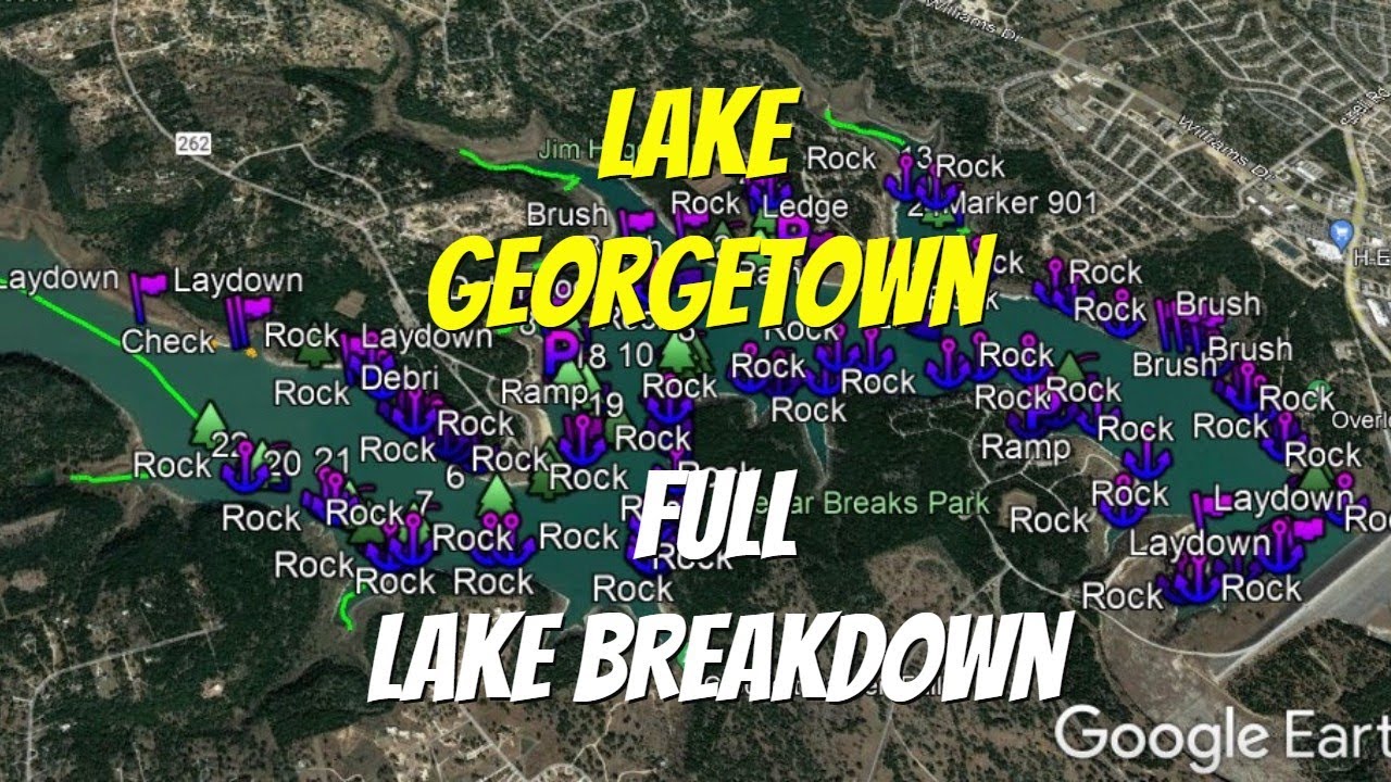 Lake Georgetown - Full Lake Breakdown - FIND THE BASS FAST!!