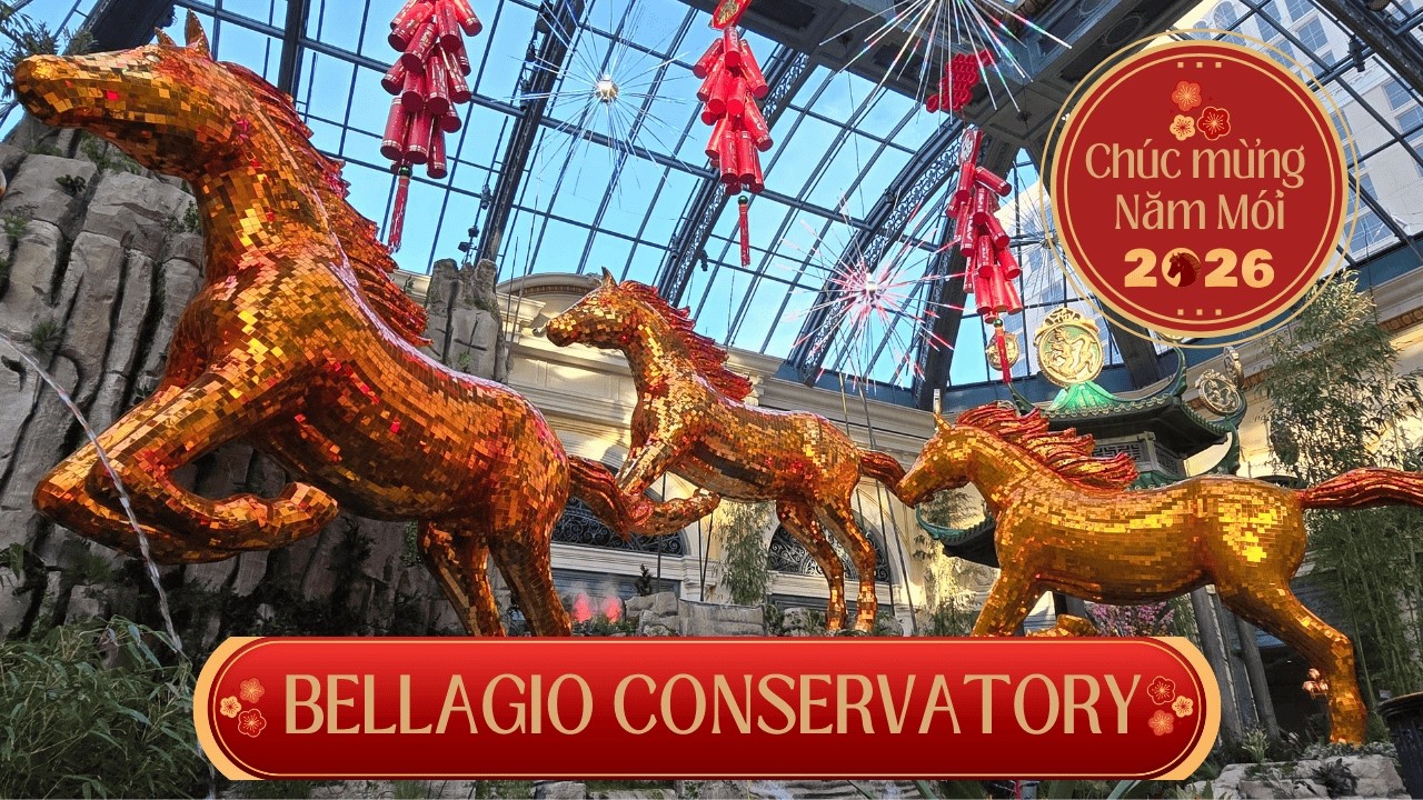 Las Vegas Bellagio Celebrates Lunar New Year! The Fire Horse! 🏮 🧧