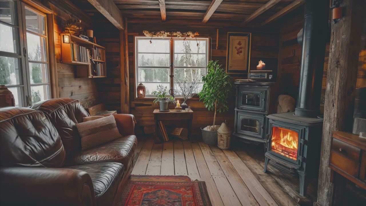 30 Minutes of Fireplace Bliss | Snowy Night Cabin in 4K