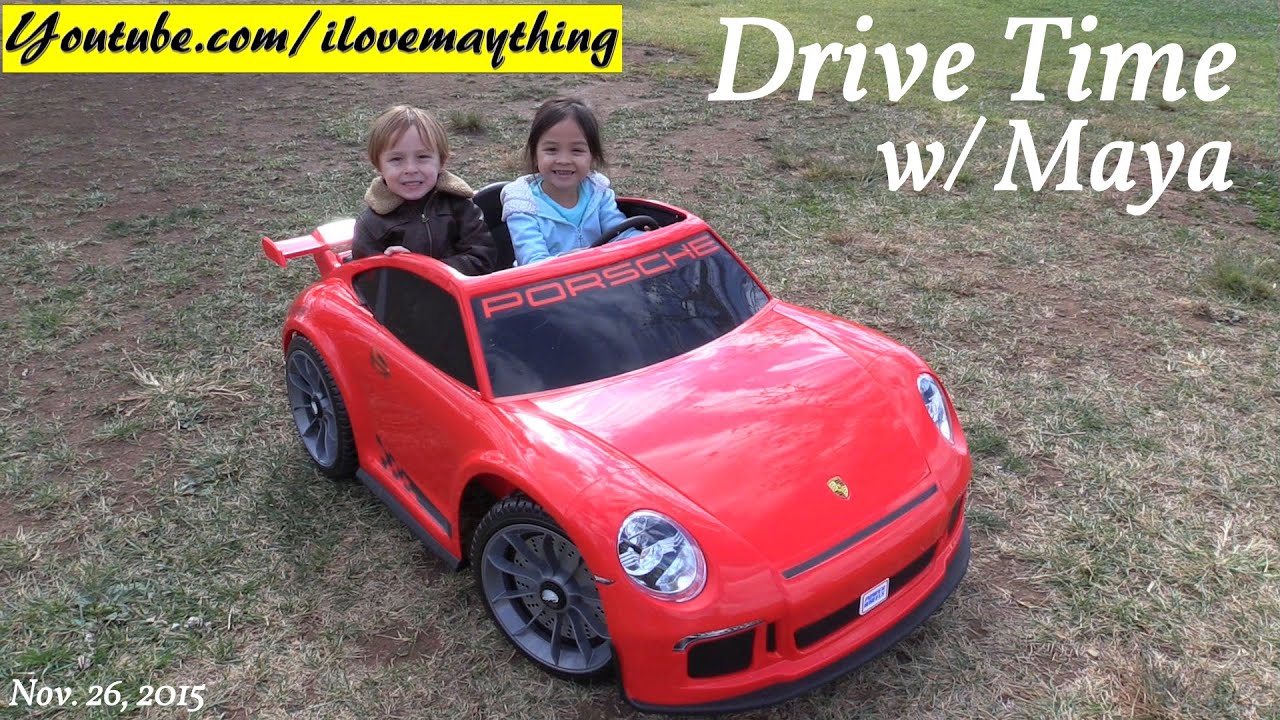 Fisher-Price Ride-On Power Wheels Porsche 911 GT3 Ride with Maya at the Playground