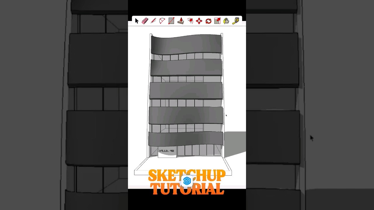 How to Model a curved organic facade in SketchUp? #shorts